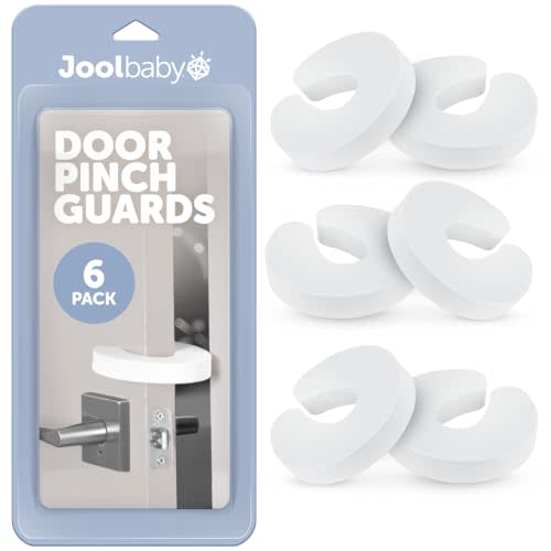 Jool Baby Door Pinch Guards (6 Pack)  Slam Preventer  Babyproof Doors to Avoid Pinched Fingers & Door Slamming, Keep Pets from Getting Locked in
