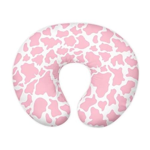 Pink Cow Stripes Nursing Pillow Cover for Baby Boy Girl Ultra Soft Comfortable Newborn Nursing Pillow Case Easy to Use and Dustptoof