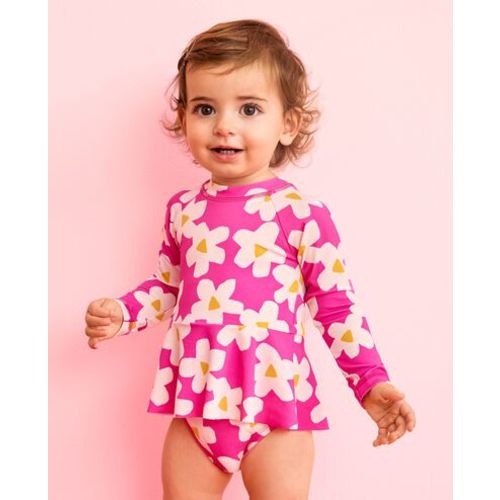 Baby One-Piece Skirted Rashguard Swimsuit 6-12mo