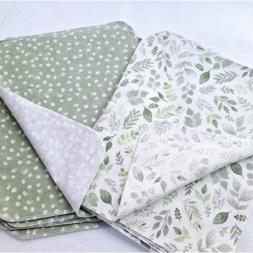 Set of 24, 10X12 Cotton Flannel Paperless Towels: Reusable Kitchen Cloths, Sustainable Living