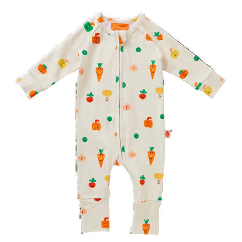 Teeny Tiny Veg Long Sleeve Romper