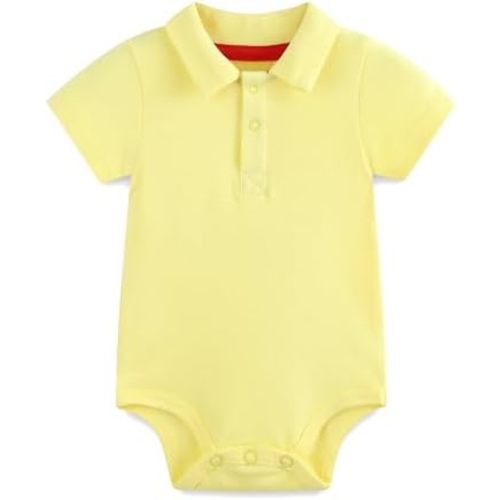 Baby Girl Collared Onsie Polo Bodysuit Boy Cotton Romper Short Sleeve 0~24M