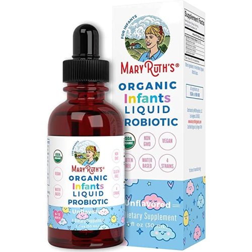 Probiotics | USDA Organic Liquid Probiotic Drops | 4 Month Supply | Probiotics for Digestive Health | Gut Health & Immune Support Supplement | Vegan | Non-GMO | Gluten Free | 1 Fl Oz