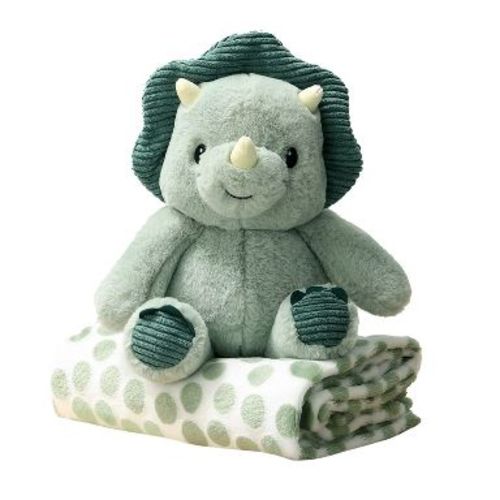 The Peanutshell Gift Set, Ace Dino Plush Stuffed Animal Toy and Blanket for Boys and Girls