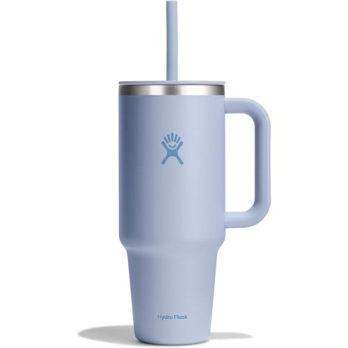 Hydro Flask 40 Oz Travel Tumbler with Handle, Lid and Straw - Insulated Stainless Steel in 40 Oz Surf Blue