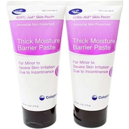 Critic-Aid Skin Paste - Anorectal Skin Protectant/Barrier Paste 6 oz Tube (Pack of 2)