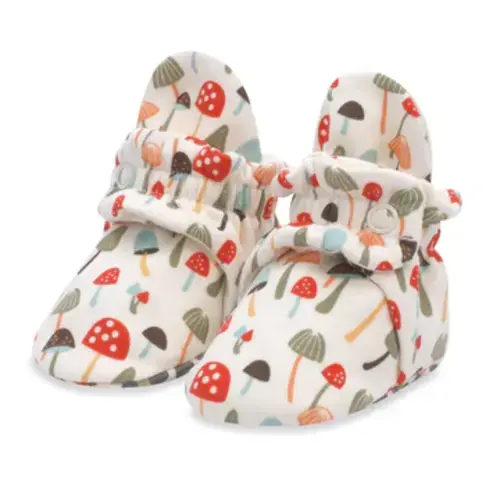 Mushrooms Organic Cotton Gripper Baby Bootie – Zutano