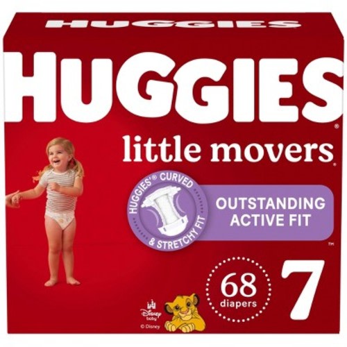 Huggies Little Movers Diapers - Size 7 - 68 ct