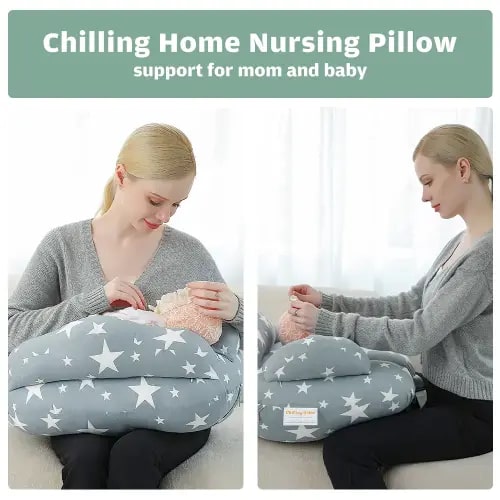 Chilling Home Multifunctional Nursing Pillow For Breastfeeding, Baby Nursing Pillow For Newborn, Nursing Essentials For Bottle And Breastfeeding, Breast Feeding Pillows Support For Mom And Baby With Removable Cover Newborn Baby Essential Gift - TikTok Sho