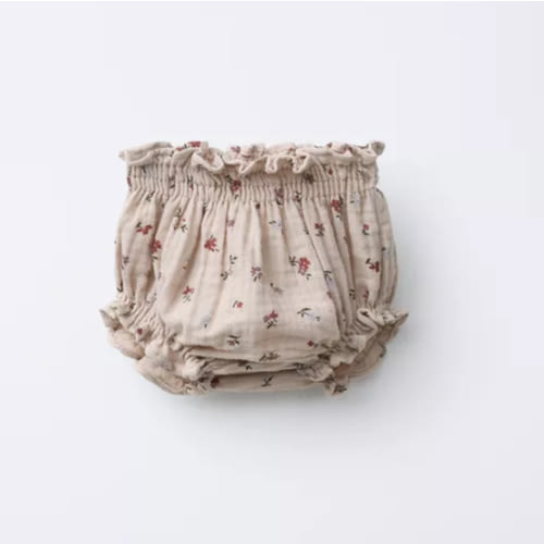 COTTON GAUZE FLORAL BOTTOMS - taupe brown | ZARA United States