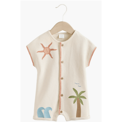 Beach Waffle Romper (Size 6-9 months)
