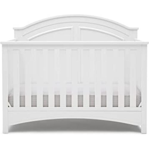 Delta Children Perry 6-in-1 Convertible Crib - Greenguard Gold Certified, Bianca White