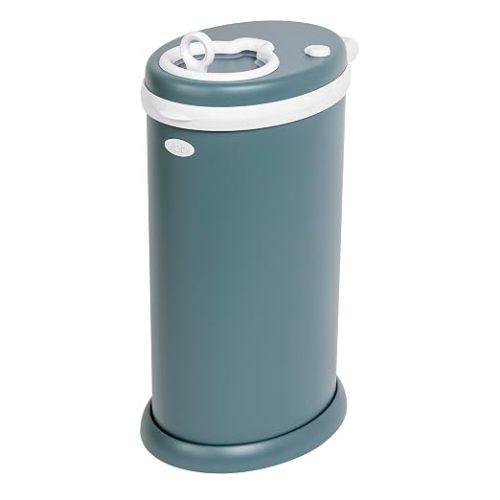 Ubbi Stainless Steel Diaper Pail, No Special Bags, Odor-Locking, Open Water