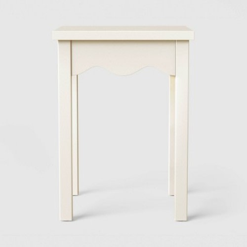 Wavy Scallop Side Table White - Fully Assembled