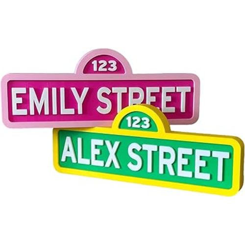 Personalized Street Style Name Sign – Custom Kids Room Decor, Nursery Wall Art, Teacher Gift, Cake Topper – 3 Sizes (Small 7x3”, Regular 11x4.25”, XL 16x6”) (STYLE-A)