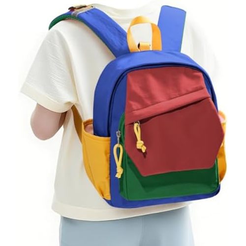 Toddler Backpack for Boys Girls 2-4, Small Kids Backpack for School, Preschool Kindergarten Backpack, Toddler Mini Bookbag Travel Daypack for Kids Red Blue