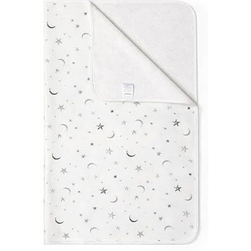 Baby Waterproof Bed Pad Washable Mattress Pad Reusable Underpads Bed Wetting Incontinence Cover for Baby Toddler Children and Adults-White Star