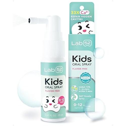 LAB52 Kids Oral Spray, Toddler Toothpaste Helper for Daily Oral Care and Fresh Breath, Children Approved with Fluoride Free for Newborn to Preschoolers, Xylitol Flavor Free