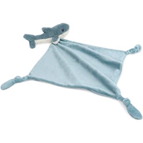 MON AMI Seaborn Shark Plush Lovey for Babies – 13.5” | Knotted Security Blanket for Newborns