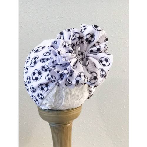 Soccer Baby Girl Messy Bow Headwrap, Soccer Baby Girl Headband, Baby Shower Gift Messy Bow, Toddler Head Wrap with Big Bow