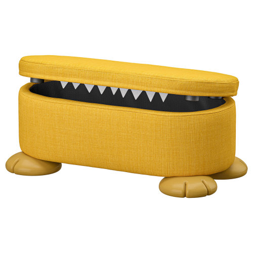 GREJSIMOJS Pouf with storage - yellow