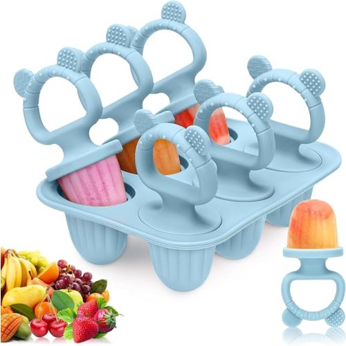 2Packs Silicone Baby Popsicle Molds with Sticks, Mini Popsicles Molds for Babies Breastmilk Popsicle Molds for Teething Relief, Frozen Treats Maker Popsicle Maker Ice Pop Mold for Toddlers Kids