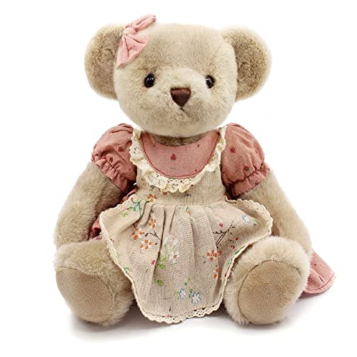 suepcuddly Jointed Teddy Bear Stuffed Animals Small Soft Plush Toy with Cloth (Rose Red 13Inch)