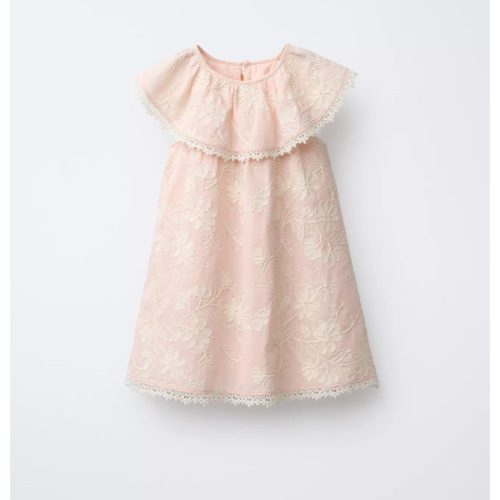EMBROIDERED FLORAL DRESS - Pink | ZARA United States