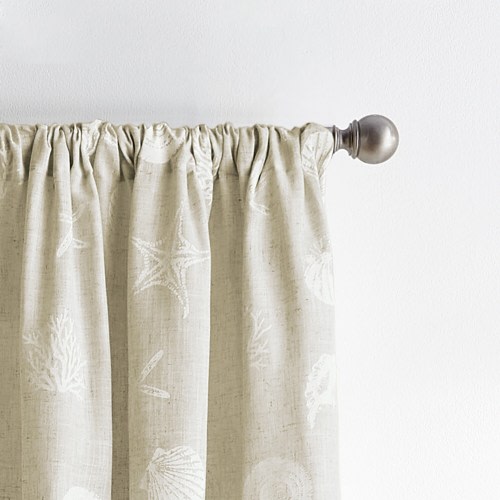 Coastal Seashells Rod Pocket Curtain Panel