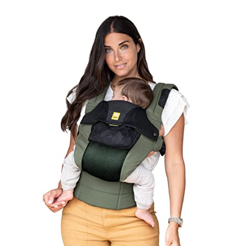 LÍLLÉbaby Complete Airflow Deluxe Ergonomic 6-in-1 Baby Carrier Infant to Toddler with Lumbar Support (7-45 Pounds), 360 Degree Baby Wearing, Inward and Outward Facing (Olive/Black)