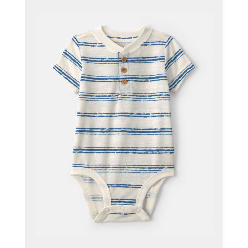 Baby Boy Striped Bodysuit - Blue/Ivory - OshKosh B'gosh | Carter's