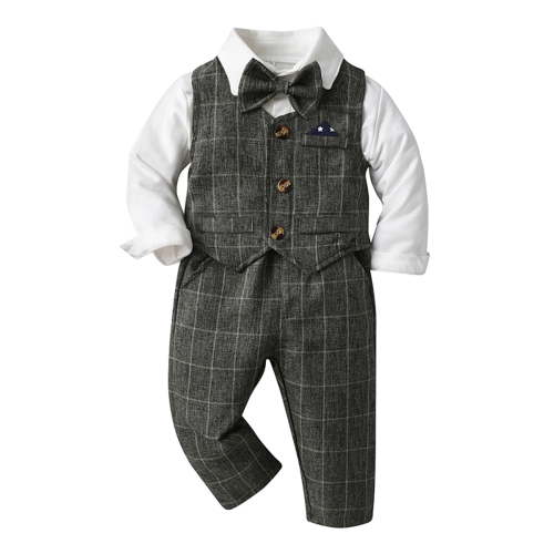Gerichy Baby Boys Formal Suit Toddler Gentleman Suit Dress Slim Fit Shirt+Vest+Pants Outfits Toddler Gentleman Set