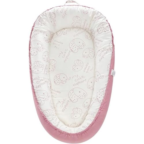 Funda para tumbona de bebé 100% algodón, 0-24 meses, color rosa elefante