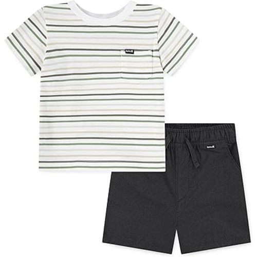 Hurley Baby and Toddler Boys' Soft Basic Cloud Slub T-Shirt and Shorts 2-Piece Outfit Set