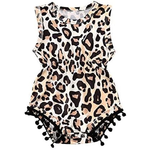 Infant Baby Girls Clothes Summer Floral Tassel Romper Bodysuit Sleeveless Jumpsuit Outfits with Headband