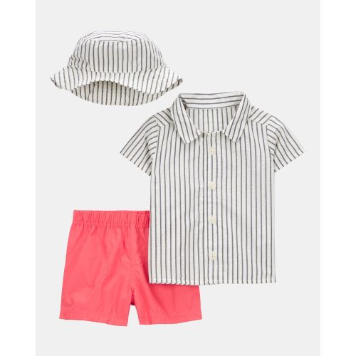 Baby 3-Piece Button-Down Shirt & Short Set - Carter's | Carter's
