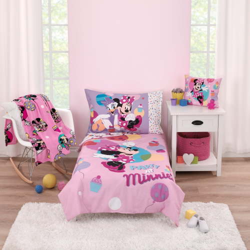 Disney Minnie Mouse Let's Party 4 Piece Toddler Bed Set