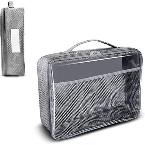 Toy Storage Bag, On the Go Toy Storage Organizer, Car Toy Organization, Blocks Travel Bag, Activity Bags for kids, Traveling Carrying Case, Storage Organizer (Large 2 pc Grey Bags)