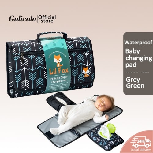 Gulicola Waterproof Baby Changing Pad  Lightweight Portable Changing Pad for Baby Soft Built-in Pillow