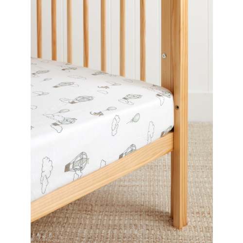 Up & Away Balloon Muslin Cot Fitted Sheet