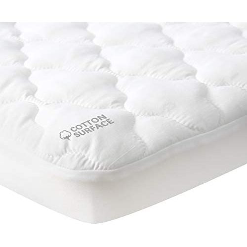 Waterproof Pack N Play Mattress Pad Protector, Cotton Fabric Absorbent and Soft Pack and Play Sheets, Fits Graco Play Yards, Baby Portable Mini Cribs and Foldable Mini Crib Mattress Sheets Cover