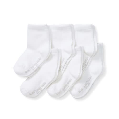 Solid Organic Cotton Baby Crew Socks 6 Pack - 0-3 months