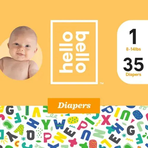 Hello Bello 35ct x 4 Diapers Size 1 - Alphabet Soup Design – REBEL