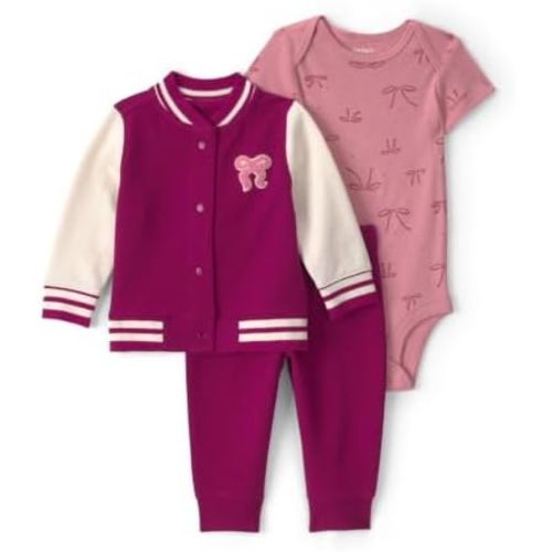 Carter's Baby Girls' 3-piece Bodysuit Pant Sets