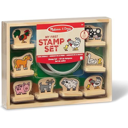 Melissa & Doug My First Wooden Stamp Set - Farm Animals