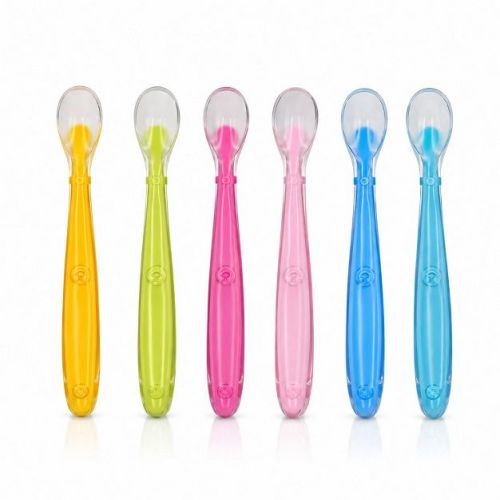 Sperric Best First Stage Baby Spoons BPA Free, 6-Pack, Soft Silicone Baby Spoons Training