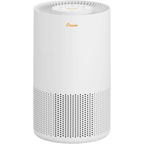 Crane True HEPA Air Purifiers for Home, Up To 250 Sq Ft, Air Purifiers For Bedroom, and Office, Removes Dust, Smoke, Pet Dander, and Allergens, Purifier HEPA with Sleep Timer, Child Lock, Aroma Tray