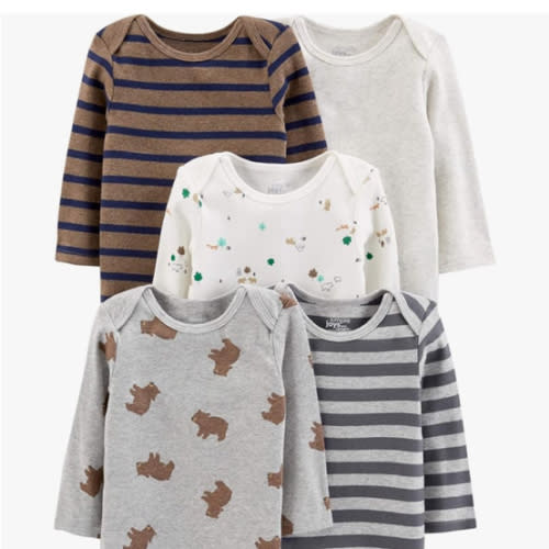 Simple Joys by Carter's Baby-Boys Long-Sleeve Bodysuit Pack of 5Bodysuit