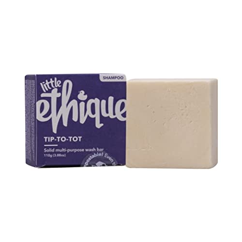 Ethique Shampoo & Body Wash Bar for Babies & Kids - Tip to Tot - Gentle with Cocoa Butter & Lavender, Sustainable, Plastic Free, Vegan, Plant Based, Eco-Friendly Compostable and Zero Waste, 3.88 oz.