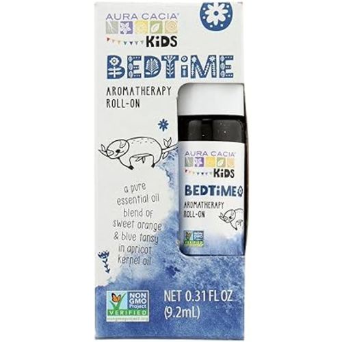 Aura Cacia Kids Bedtime Roll-On - Gentle Essential Oil Blend with Lavender, Citrus, and Frankincense for Sleep Routine | 0.31 Fl Oz (Pack of 1)